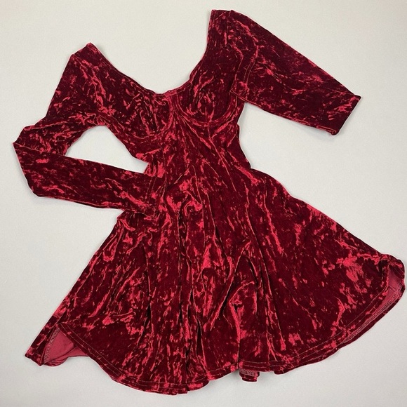 VINTAGE 90’s CONTEMPORARY VELVET BUSTIER DRESS - Picture 5 of 9